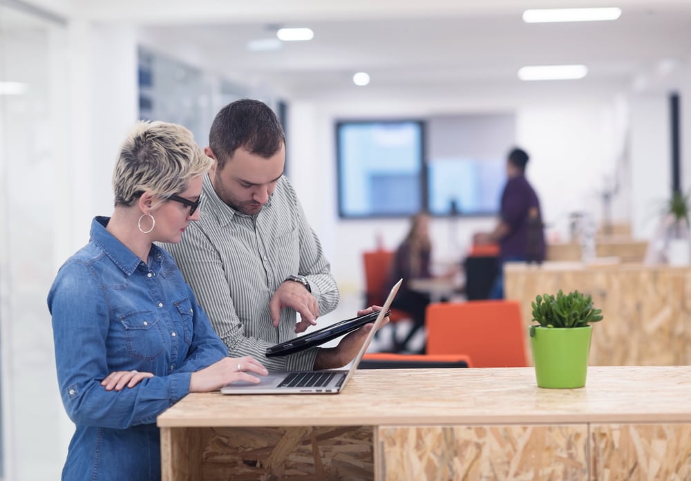 startup business team using ERP platform with BPA software